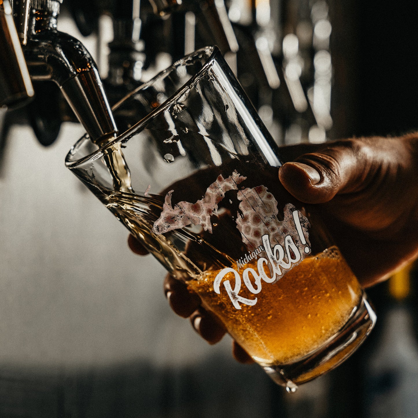 Michigan Rocks Beer Glass