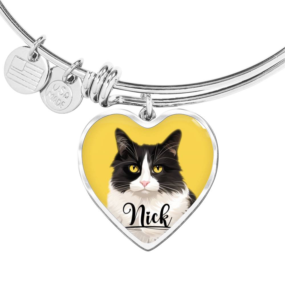 Nick the Cat Heart Bangle