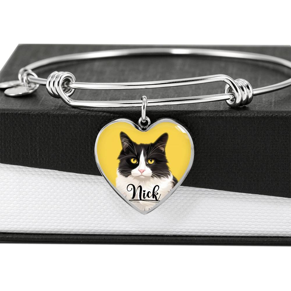 Nick the Cat Heart Bangle