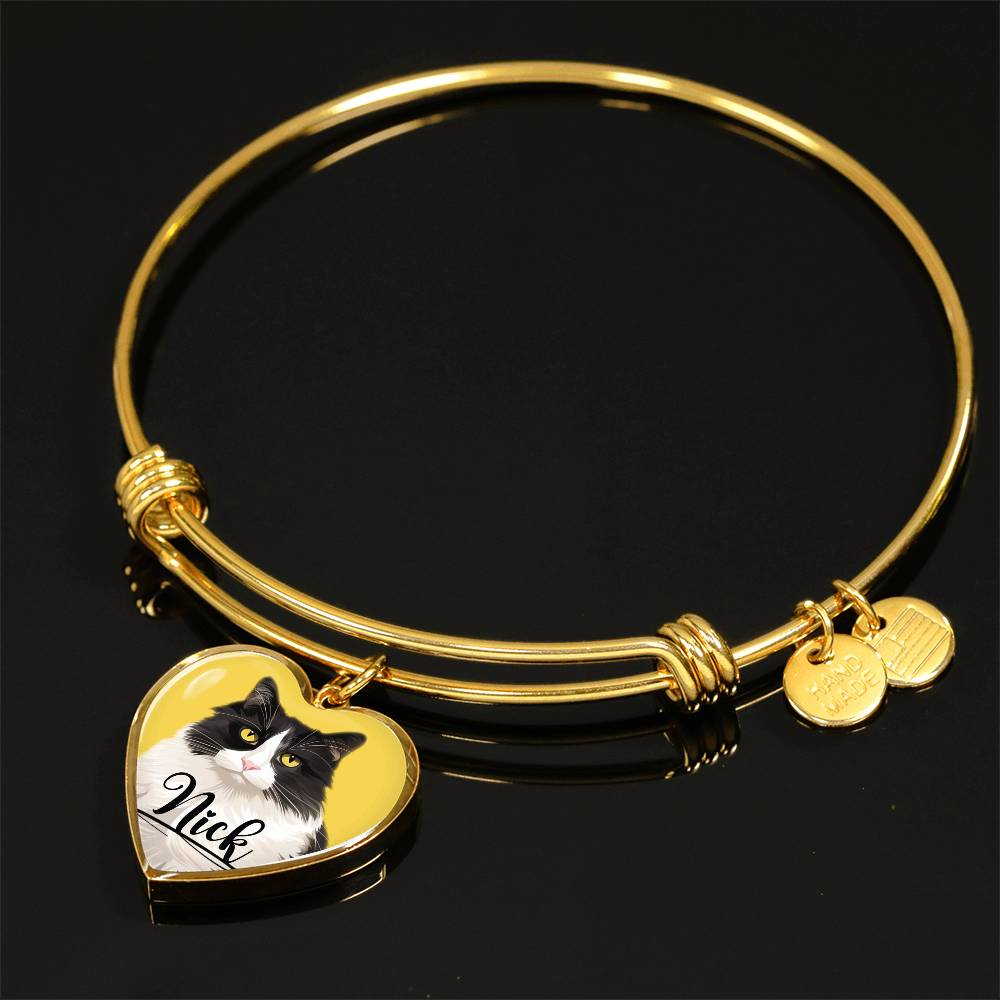 Nick the Cat Heart Bangle