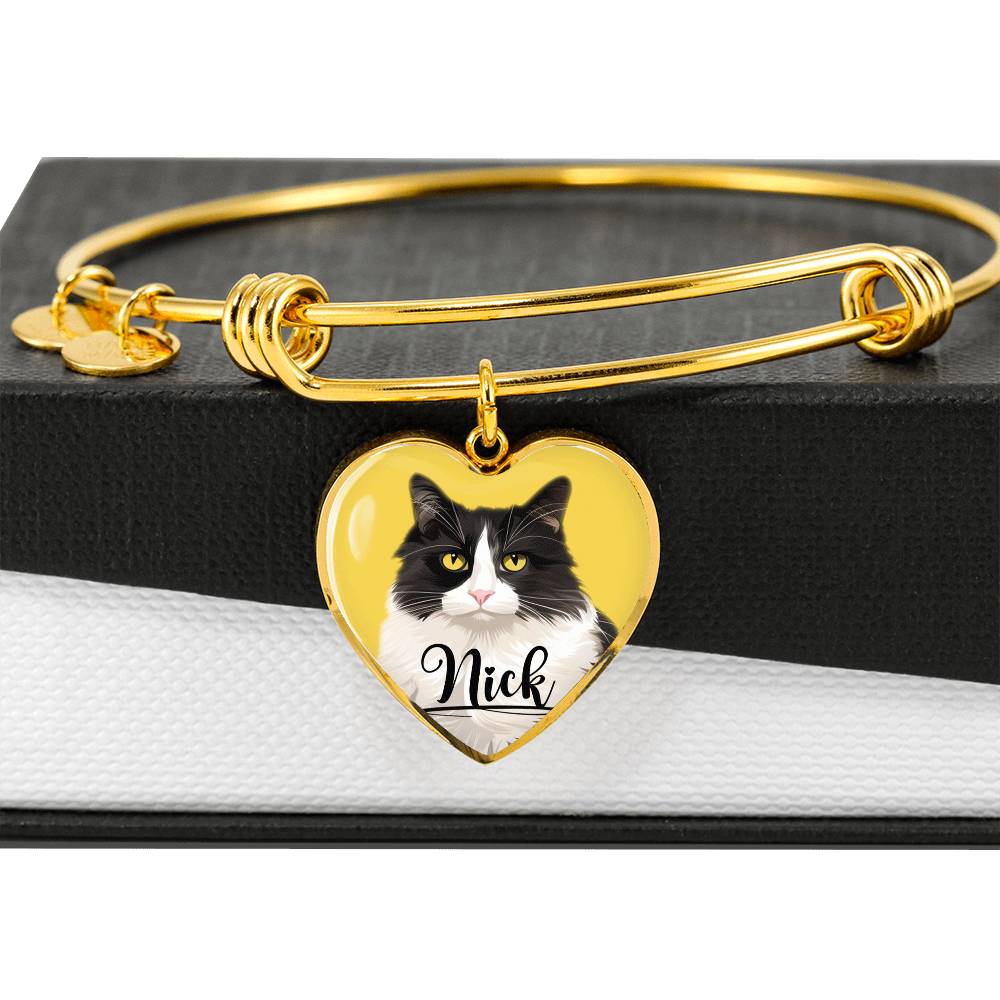 Nick the Cat Heart Bangle