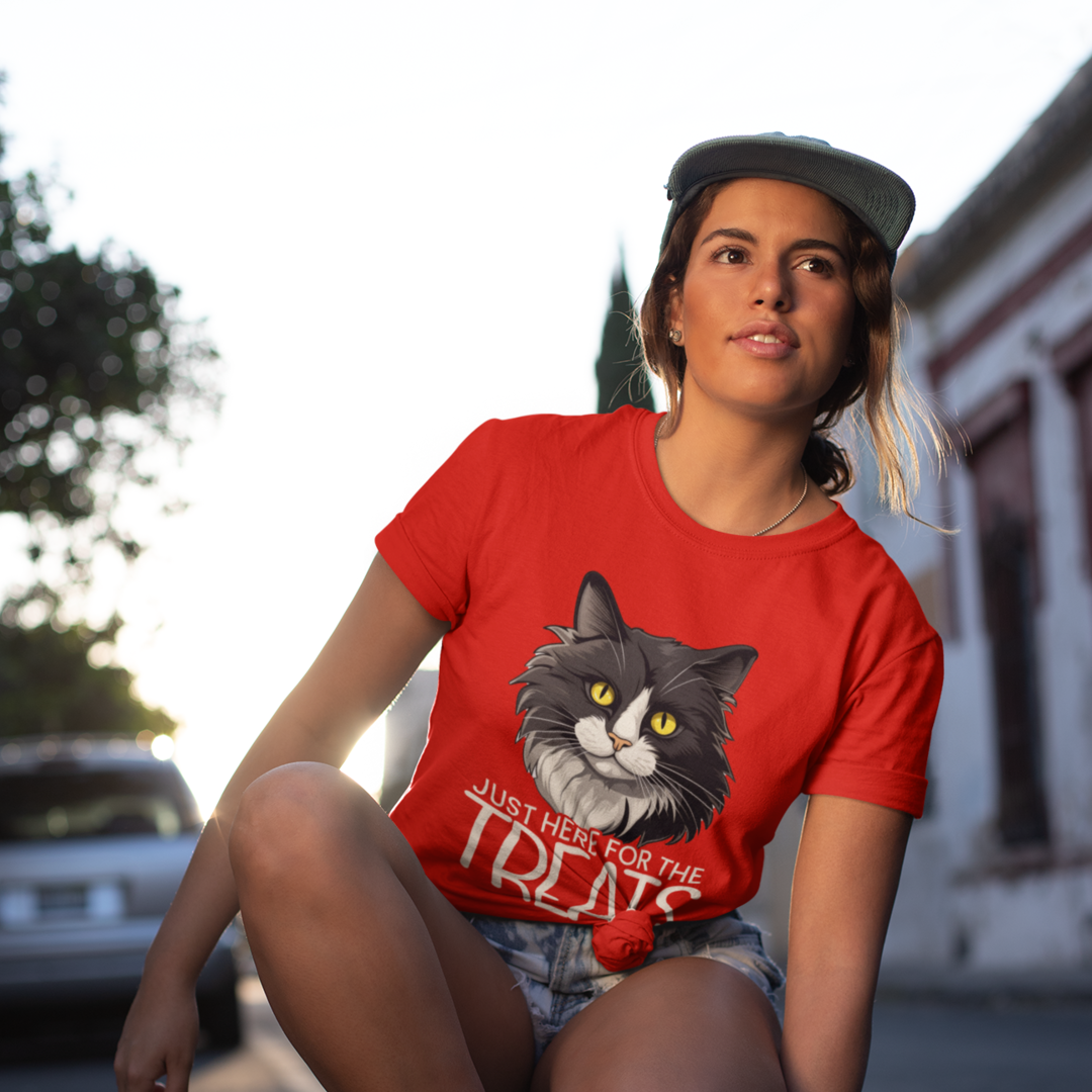 Just Here for the Treats Shirt - Nick the Cat