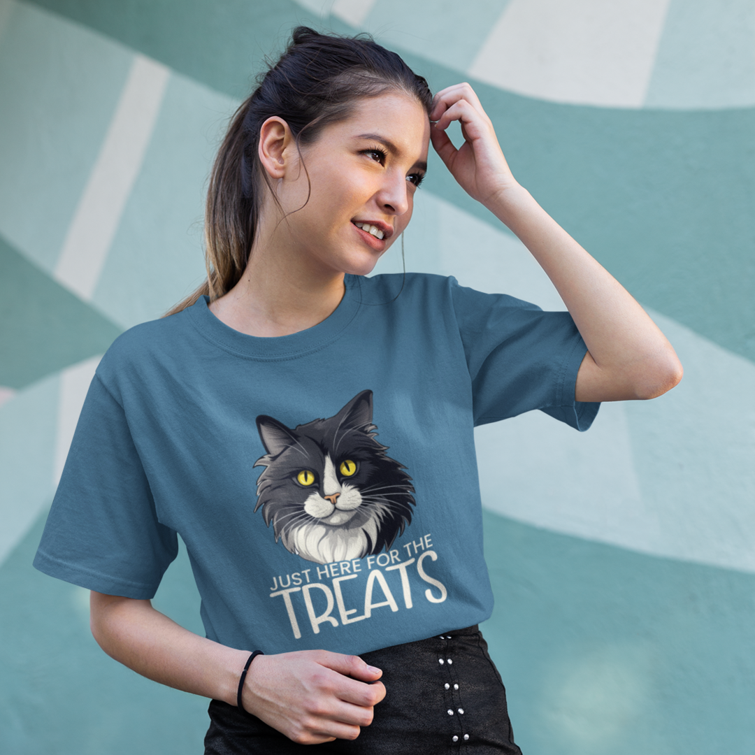 Just Here for the Treats Shirt - Nick the Cat