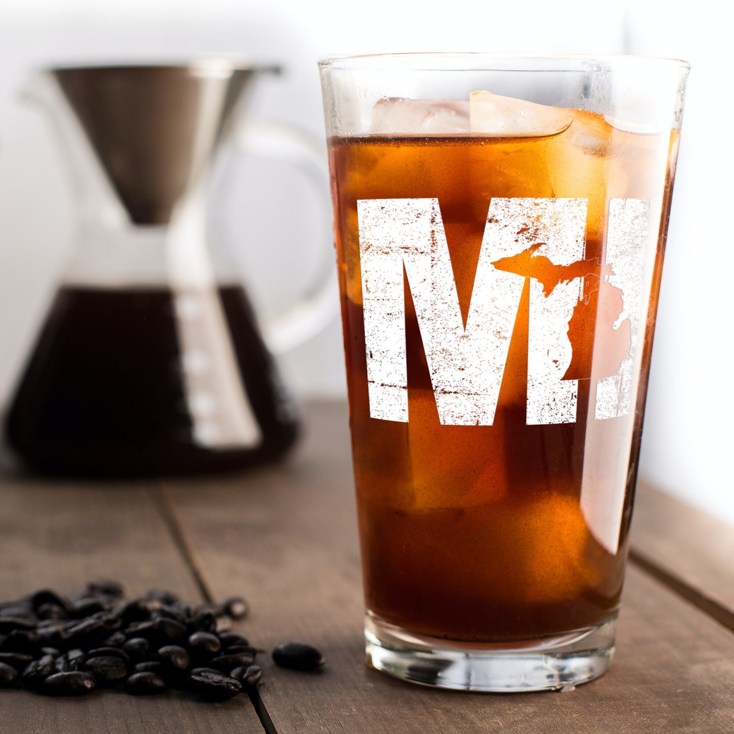 Michigan Cutout Beer Glass