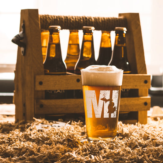 Michigan Cutout Beer Glass