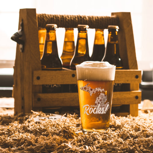 Michigan Rocks Beer Glass