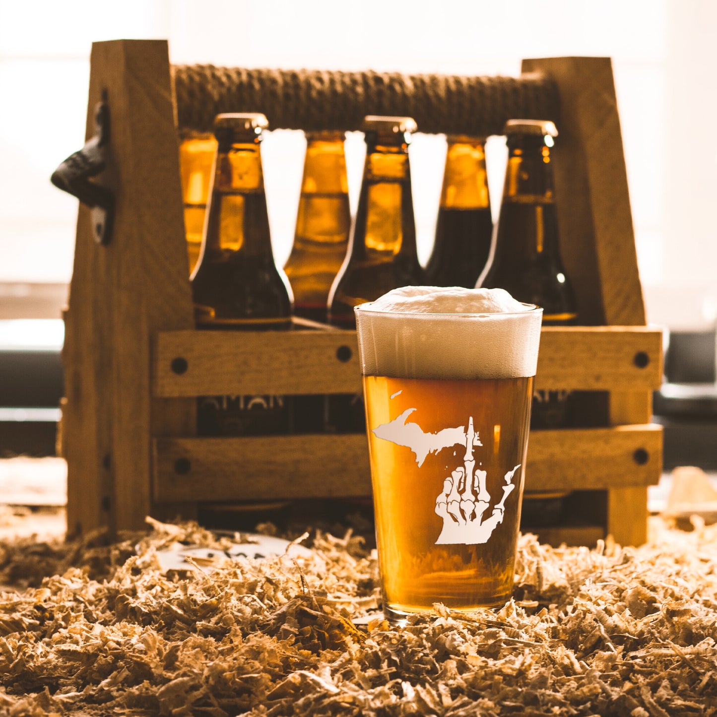 Middle Finger Beer Glass