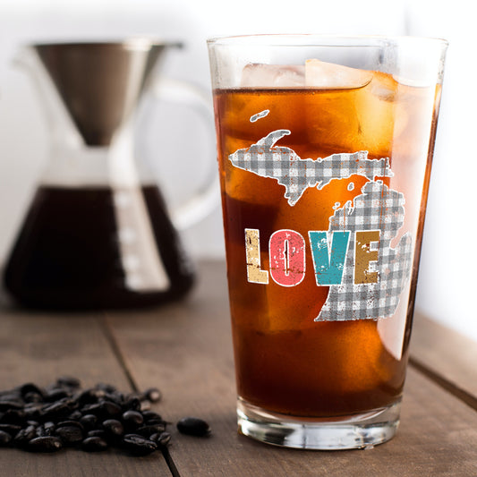 Plaid LOVE Beer Glass