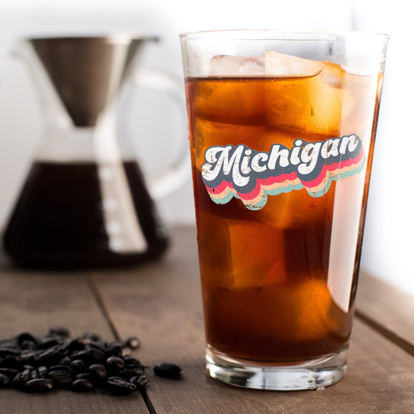 Retro Michigan Beer Glass