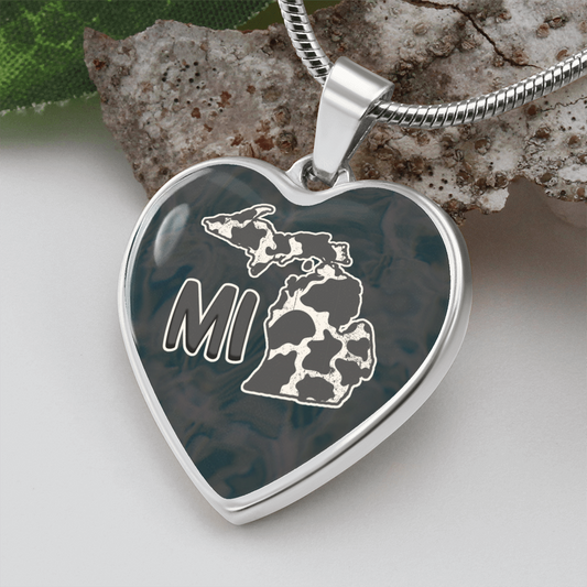 Cow Print Heart Necklace