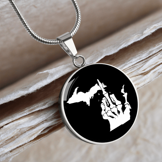 Middle Finger Michigan Necklace