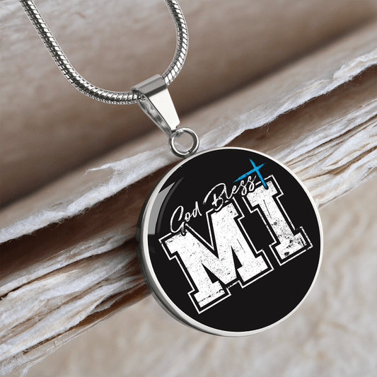 God Bless Michigan Necklace