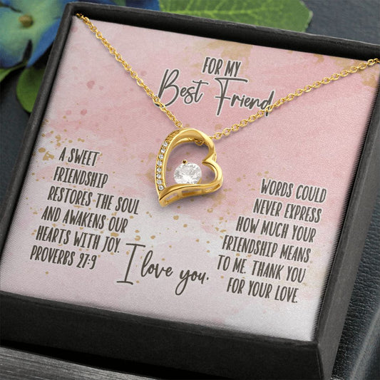Proverbs 27:9 Necklace - Gift for Best Friend